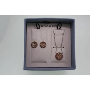 Set Skagen Elin collana donna orecchini SKJB1001998 acciaio inox rosa bicolore zirconi - Foto 1 di 4