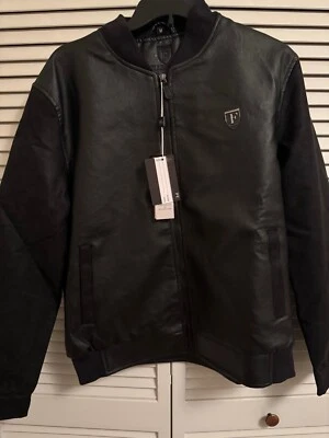 Chaqueta de Cuero Ferrari F Mediana Cuerpo de Cuero Gamuza Manga Tela Cuello con Etiquetas Foto 1 de 4