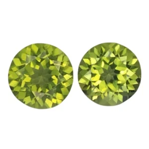 1.89 CTS Green peridot round shape 2 pcs loose gemstones " see video " - Picture 1 of 3