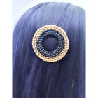 Vintage Round Wicker Rattan Hair Clip Barrette Women's Accessories 2.25"