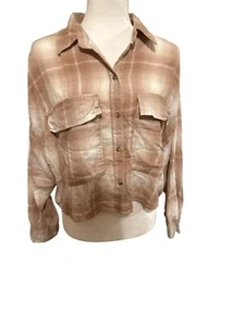 Camicia western Abercrombie & Fitch gessato con bottoni crop boxy piccola - Foto 1 di 12