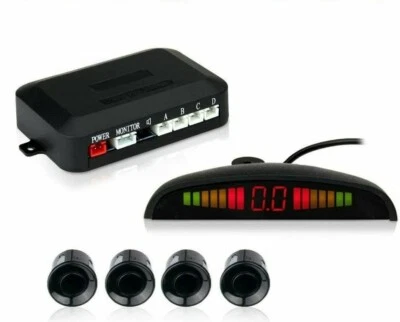 4 Parking Sensors LED Display Car Distance Detection System Black New - Image 1 of 4