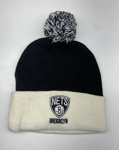 Brooklyn Nets Beanie One Size Knit Hat Pom Pom Basketball Cuffed OSFA Sports - Picture 1 of 11