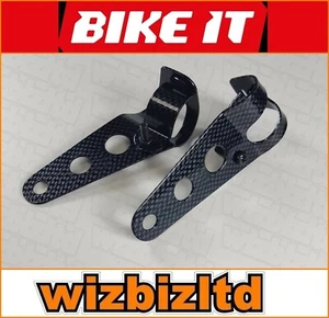 Soportes de faros montados en horquilla de motocicleta [carbono se adapta a horquillas 30 mm-38 mm] HLBSCBN - Imagen 1 de 11