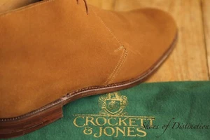 Crockett & Jones Chertsey Tan Brown Suede Chukka Boots Shoes Mens UK 8.5 F NEW - Picture 1 of 10