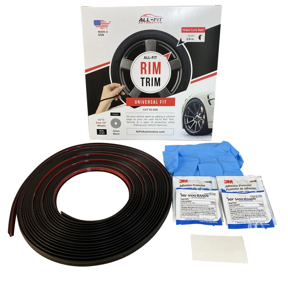 All-Fit Rim Trim [Black] Universal Ring Molding Color Wheel Band Kit for BMW - Image 1 of 3