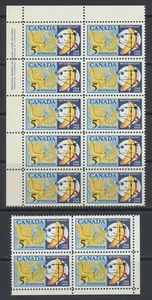 1968 Canada 5c ~ #479 Meteorology 1768-1968 ~ PL BL of 10 & Block of 4 ~ MNH - Picture 1 of 5