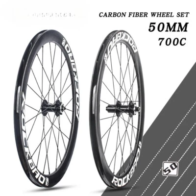 700C Carbon Road Fahrrad Radsatz Zubehör 2/4Lager Nabe Racing Bike Laufradsatz - Bild 1 von 4