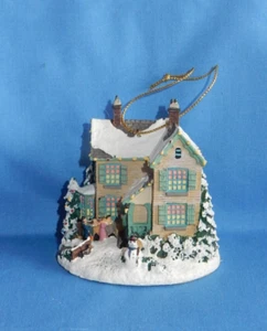 Bradford Thomas Kinkade 2000 cantori da sera ornamento natalizio illuminato - Foto 1 di 7