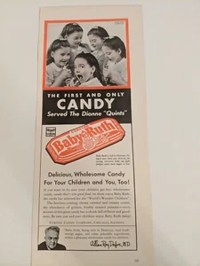 1942 anuncio de barra de caramelo vintage Baby Ruth Era de la Segunda Guerra Mundial. Allen Roy Dafoe. - Imagen 1 de 1