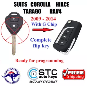 FOR TOYOTA G COROLLA HIACE RAV4 TARAGO 2009 2010 2011 2012 2014 REMOTE FLIP KEY - Picture 1 of 12