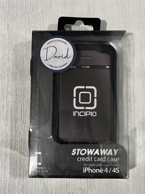 Funda de teléfono con tarjeta de crédito Incipio Stowaway para iPhone 4/4S, negra Foto 1 de 2