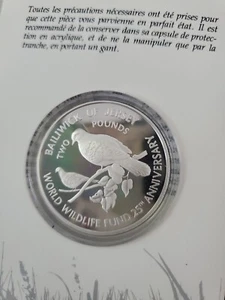 1987 States Of Jersey 2 pounds WWF silver proof Plus COA - Picture 1 of 5