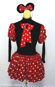 Miss Mouse Costume 2 Pc Adult Blk/Red L S Skirted Bodysuit & Headband