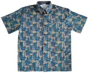 Men's Short Sleeve Shirt Egyptian Prints Button-Up Casual Travel Party Hawaiian - Picture 1 of 4