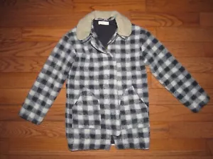 NEW MNG Kids Plaid Mohair Blend Coat Jacket size 9 10 140 cm Girls - Picture 1 of 4