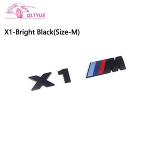 FOR BMW Bright Black M Series X1M Trunk Emblem Lettering Decal Badge Set - Foto 1 di 5