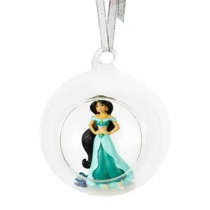 DISNEY PRINCESS GLASS CHRISTMAS TREE BAUBLE WITH JASMINE FROM ALADDIN GIFT BOXED - Picture 1 of 2