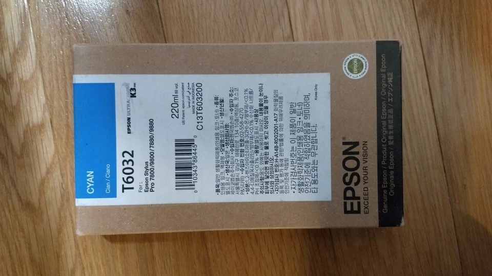 Epson T6032 2021 genuino tinta cian stylus pro 7800 7880 9800 9880 sellado de fábrica Foto 1 de 1