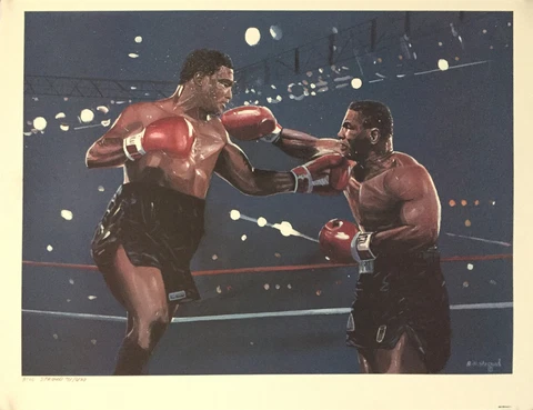 Limited Edition Mike Tyson vs Trevor Berbick Color Art Print Boxing Fight Poster Cover