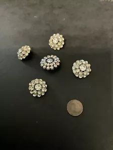 BOTONES DE DIAMANTES DE IMITACIÓN VINTAGE. CINCO DE ELLOS - Imagen 1 de 5