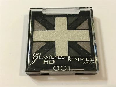 NEW RIMMEL LONDON GLAM-EYES EYE SHADOW BLACK CAB QUAD SMOKY GRAY BLACK - Image 1 of 2