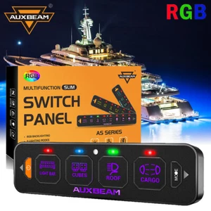 Auxbeam 4 Gang RGB Slim Switch Panel LED Light Control Automatic Dimmable Boat - Picture 1 of 12