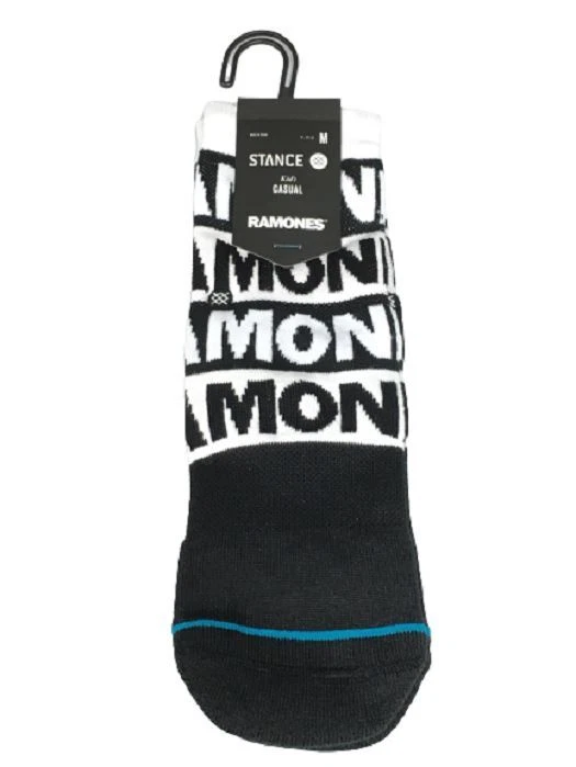Stance Boy's Medium Youth The Ramones Kids Socks Crew Casual Cotton Blend Black