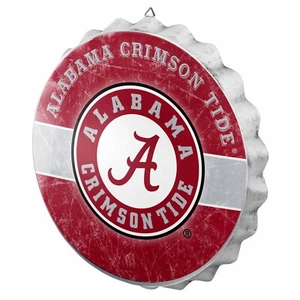 Alabama Crimson Tide Distressed Bottle Cap Sign 12.5" FOCO - Picture 1 of 1