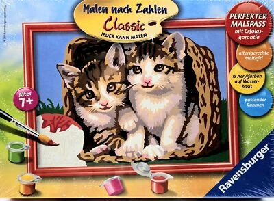 Malen nach Zahlen Katzen im Körbchen Ravensburger Kreativset 7+ NEU & OVP - Bild 1 von 2