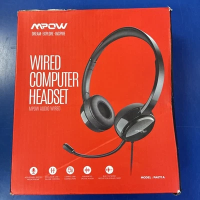 Auriculares con cable Mpow Ear-Pad - negros (MPPA071AB) nuevos con caja M POW Foto 1 de 4