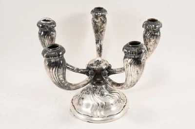 C27Y15- Fünfarmiger Leuchter, versilbert - Bild 1 von 4