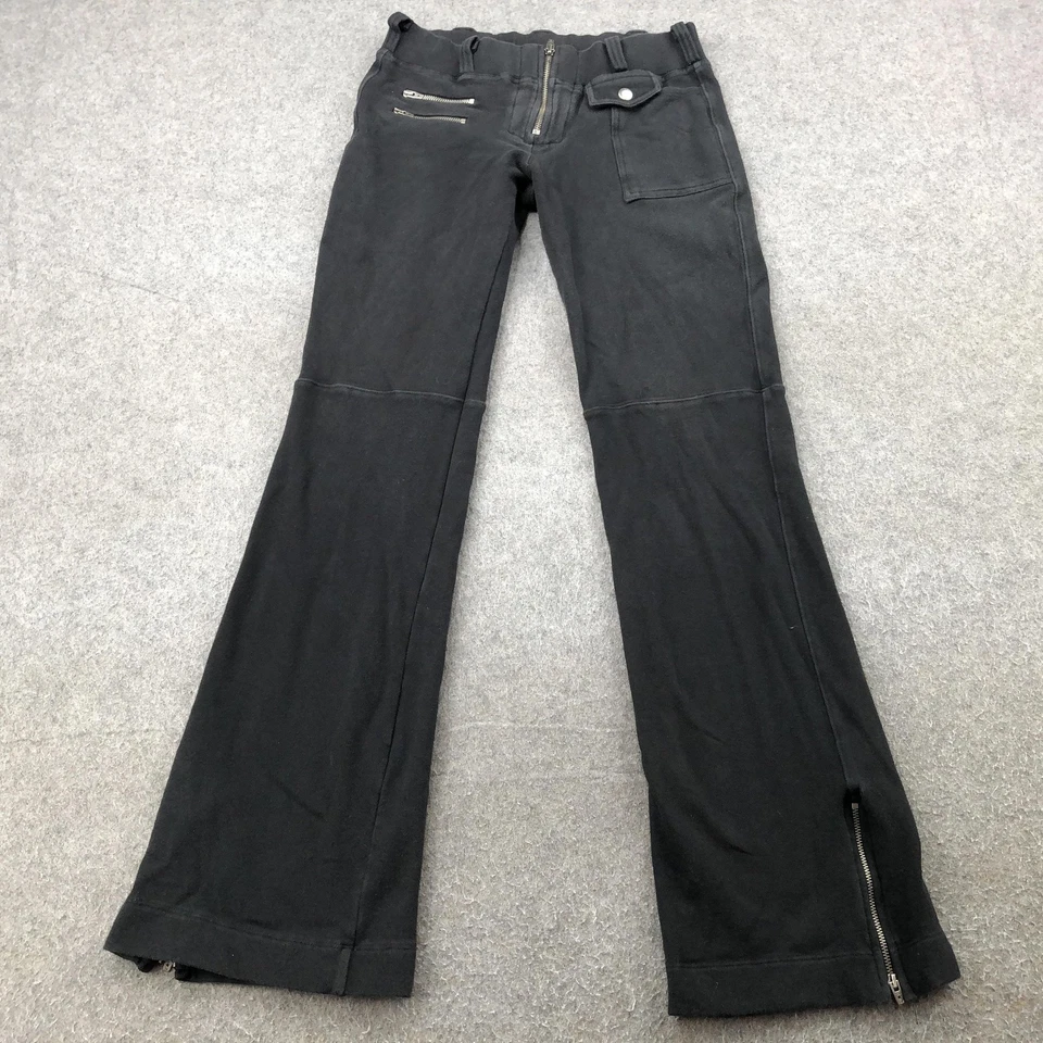 Vintage Bebe Sport Pants Womens Small Black Flare Leg Zip Ankle Zippers USA Y2K - Image 1 of 4