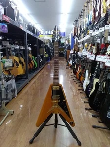 Epiphone 1958 Korina Flying V Electric Guitar Black Parts Used w/ Case - Picture 1 of 12