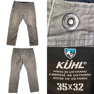 Kuhl Pants The Lawless Men’s Size 35x32 Canvas Straight Leg Gray Brown - Picture 1 of 17