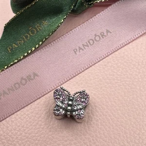 Pandora Sterling Silver Dazzling Pink Butterfly  Charm 797882NCCMX Authentic - Picture 1 of 8