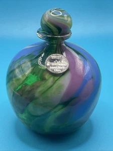 Island Studio Glass Handmade Guernsey Perfume Bottle w/ Original Sticker READ - Picture 1 of 10