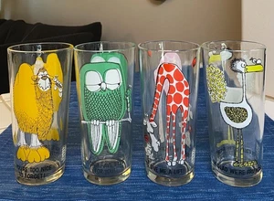 VTG Pepsi Szeghy Visual Creations Drinking Glass Lot Owl Camel GIraffe Stork - Picture 1 of 2