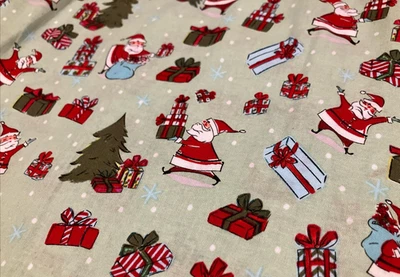 0.722 Yard Santa Claus Christmas Holiday Fabric Quilt Craft JoAnn “Santa Cares” - Image 1 of 2