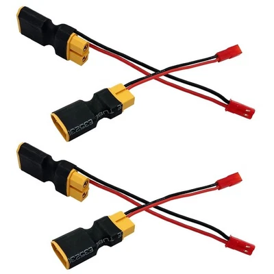 4-Pack XT60 Male to Female Connector Adapter with JST Plug 20awg 10cm Cable f... - Image 1 of 4