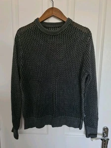 Stussy Pigment Dyed Loose Gauge Sweater Black Size S - Picture 1 of 6