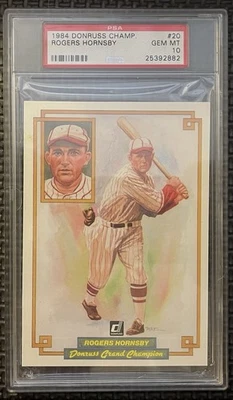 Donruss Champion Rogers Hornsby #20 1984 PSA 10 POP RARO*** 17 Foto 1 de 2