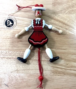 De colección E. Pfaff Niña Tirador de Madera Hampelmann Adorno de Navidad 8 Pulgadas Bailando Rojo - Imagen 1 de 5