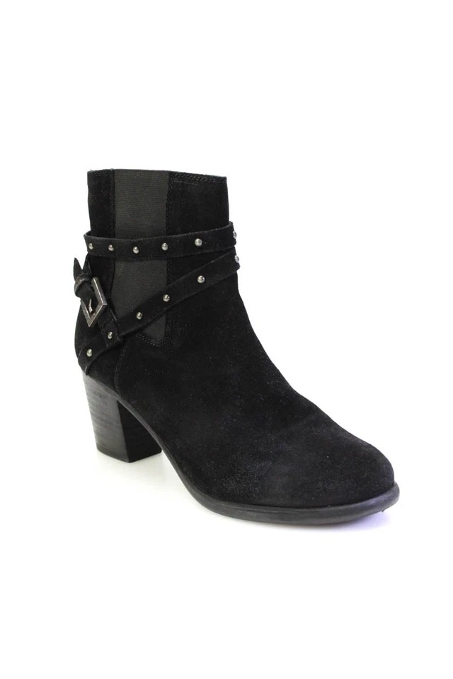 Botas Chelsea Matisse para mujer de gamuza con hebilla y tacón bloque negras talla 7,5 Foto 1 de 4