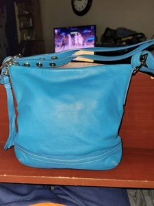 Coach Vintage Legacy Slim #1415 Blue Leather Shoulder Convertible Crossbody Bag - Picture 1 of 5
