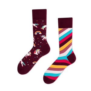 2 Pairs ODD Sox Colorful Crazy Socks Vintage Design Gift for Adult Unicorn - Picture 1 of 1