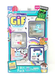 Oh My GIF! GIFS Gone Live 3 Bit Pack Animated Figures Cat New Factory Sealed - Picture 1 of 12