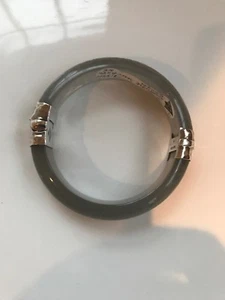 SILPADA STERLING SILVER GRAY RESIN ENGRAVED BANGLE BRACELET B2186 - Picture 1 of 5