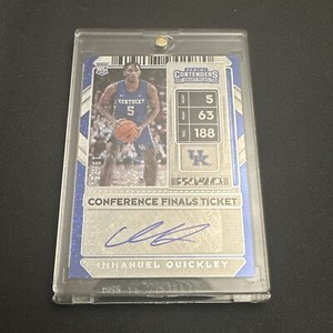 2020 Panini Contenders Draft Picks Blue Disco Immanuel Quickley Auto Rc #19/75