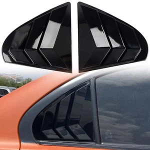 2x Rear Window Louver Shutter Cover Gloss Black Fits Mitsubishi Lancer EVO 09-16 - Picture 1 of 9